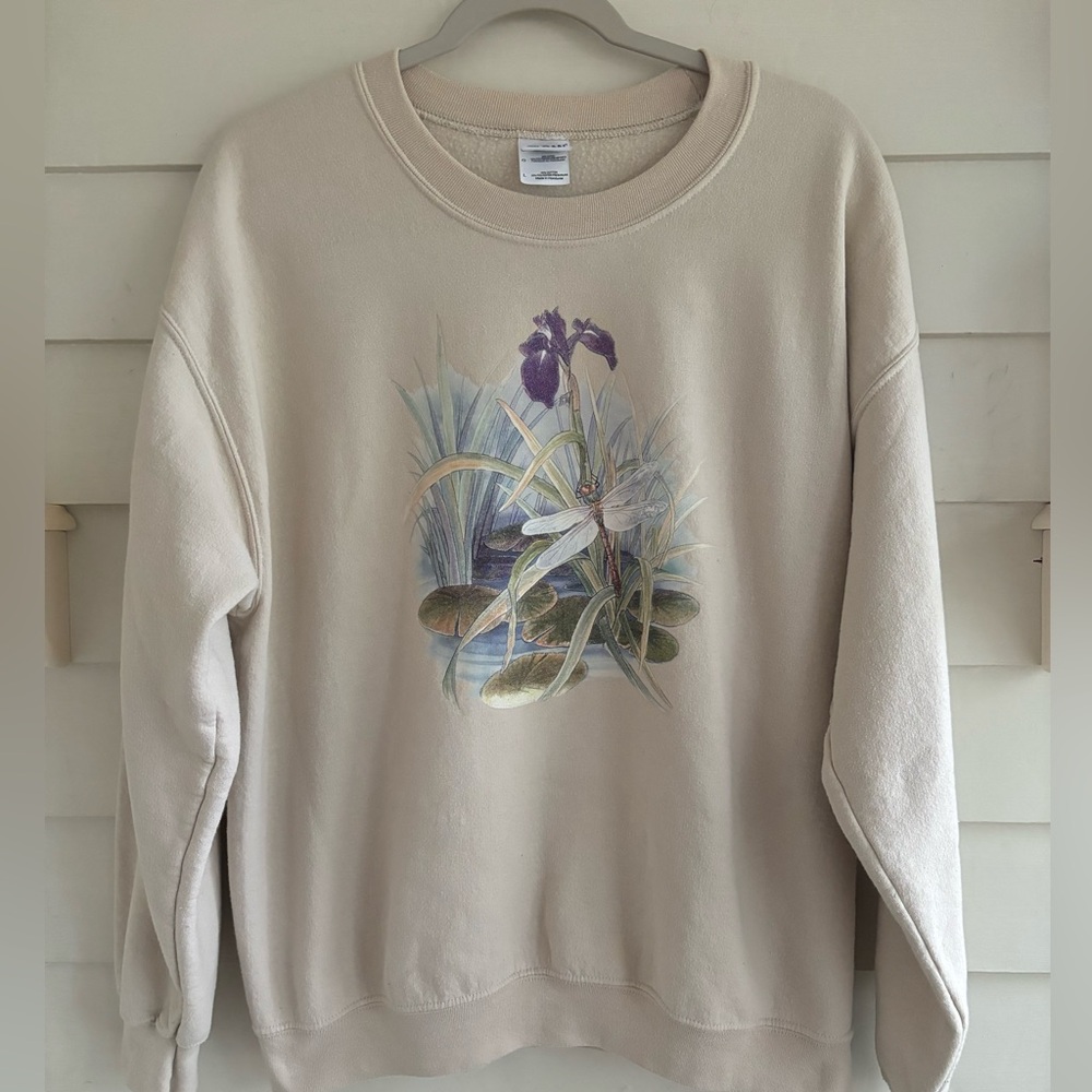 Firefly Crewneck Sweatshirt in Light Tan Size Large